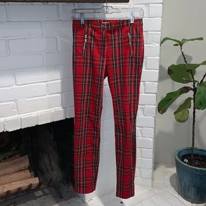 Jumpsuits | Hm Red Plaid Pants | Poshmark